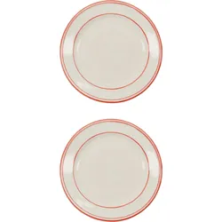 NVBistro Speiseteller 21 cm, weiß-rot, 2 St.