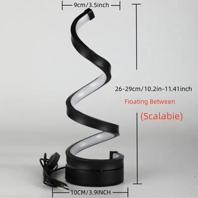 Inspired Finds Modern Spiral LED Table Lamp With USB Adjustable Brightness Warm White Light For Bedroom, Living Room & Office 6