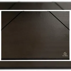 Exacompta 548000E 10x Zeichenmappe mit Gummizug für Format DIN A3, Kraft schwarz, 32x45cm - Schwarz