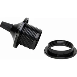 Kopp 214405042 Isolierstoff-Fassung, E27, mit Kappe, Farbe: schwarz  - 3 Stück