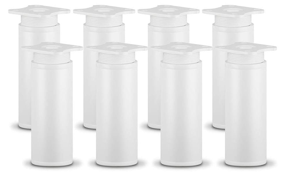 Set van 8 verstelbare witte meubelpoten voor kasten en meubels