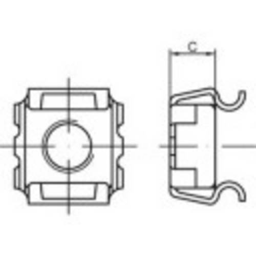TOOLCRAFT 159332 Käfigmuttern M4 Stahl galvanisch verzinkt 1000St.