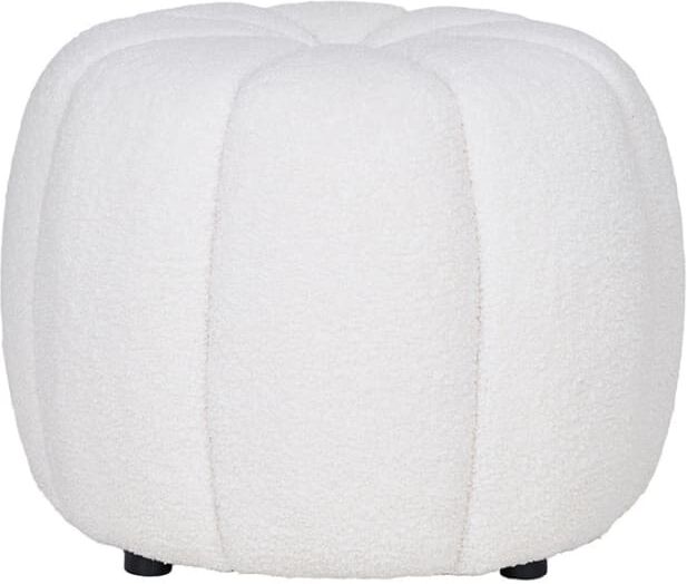 Best Mobilier Pouf en tissu bouclette ecru Blanc 48x38x48cm