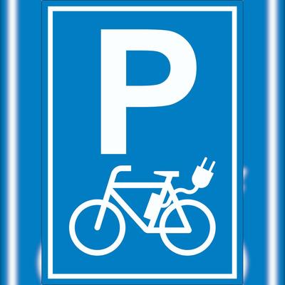 HB-Druck Parkplatz E-Bike Elektrorad Aufkleber A5 (148x210mm)