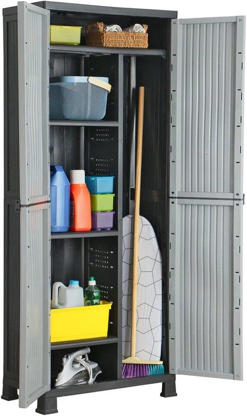 Gartenaufbewahrungsschrank - Kunststoff - Wetterfest - 68x39x171 cm - Weiß