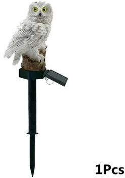 Inspired Finds Waterproof Solar Owl Garden Light Decorative Owl Solar LED Lamp For Outdoor Yard & Patio white