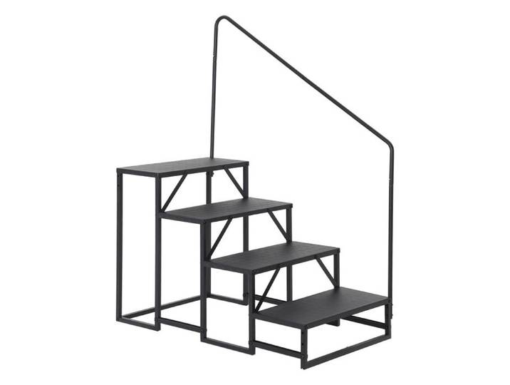 KOIOPLIE Marchepied extérieur pour camping-car 4 marches avec main courante escalier portable acier carbone capacité 300 kg