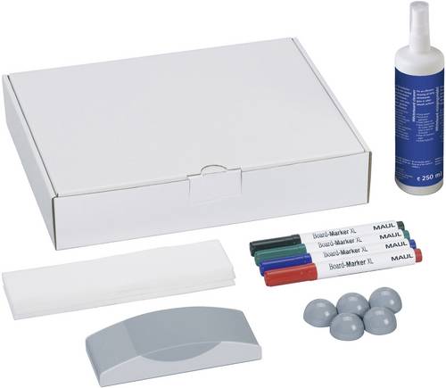 Maul Whiteboard Zubehör-Set 6386099 Karton inkl. 4 Boardmarkern, Tafelwischer, Reiniger, 5 Kugel-Magneten