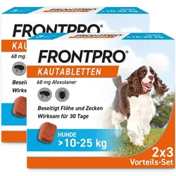 FRONTPRO Kautabletten Hunde >10 - 25 kg Doppelpack 2X3 St Kautabletten