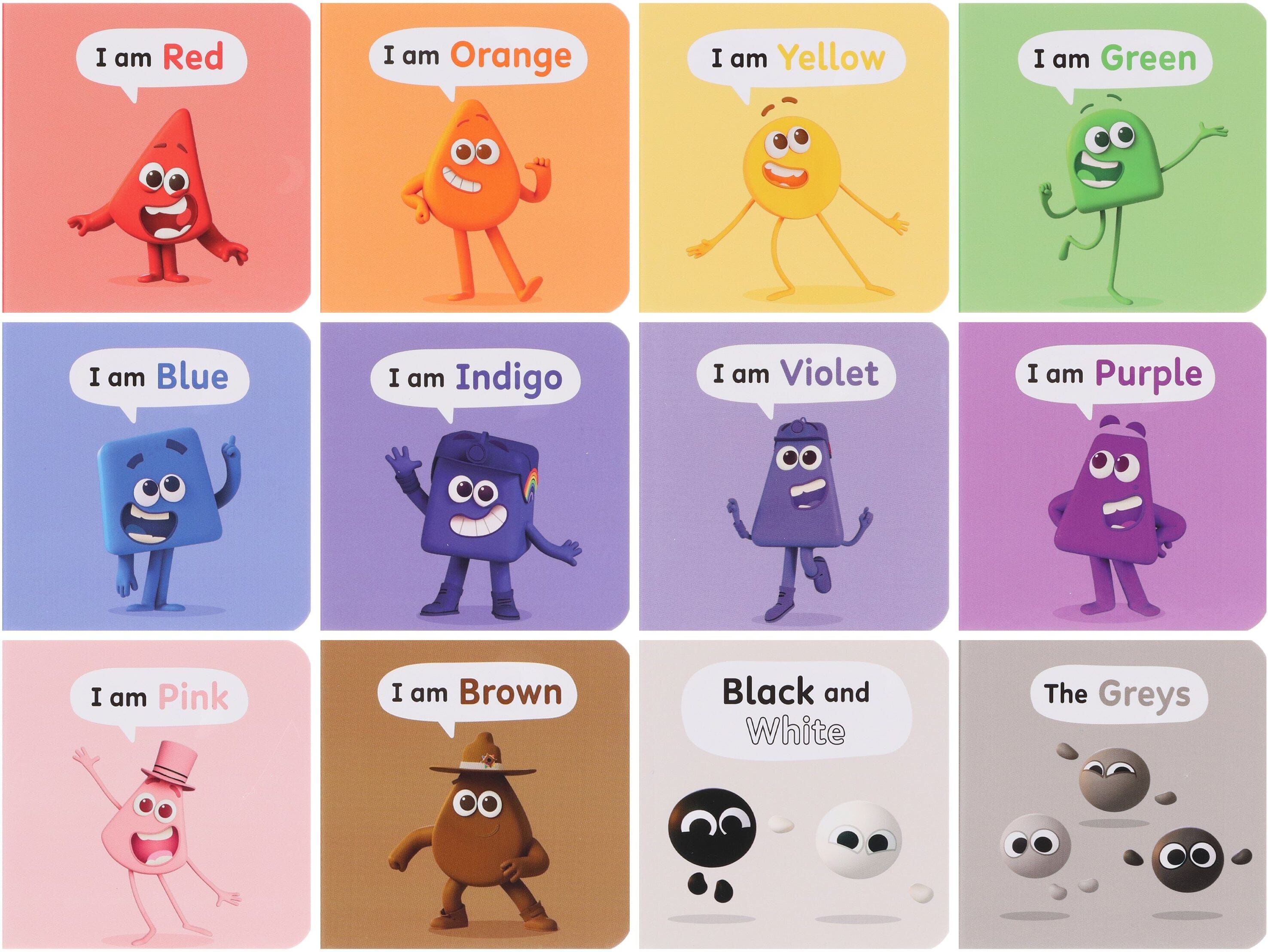 Sweet Cherry Publishing Colourblocks 12 Mini Books Box Set – I Am Red, Blue, Yellow & More Early Learning Colours Collection