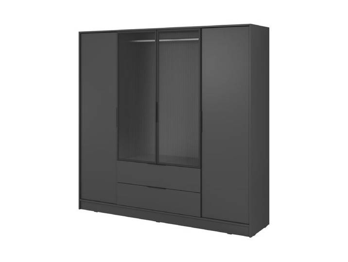 Kleiderschrank – KELLY 4D RM – Graphit – Kleiderbügel