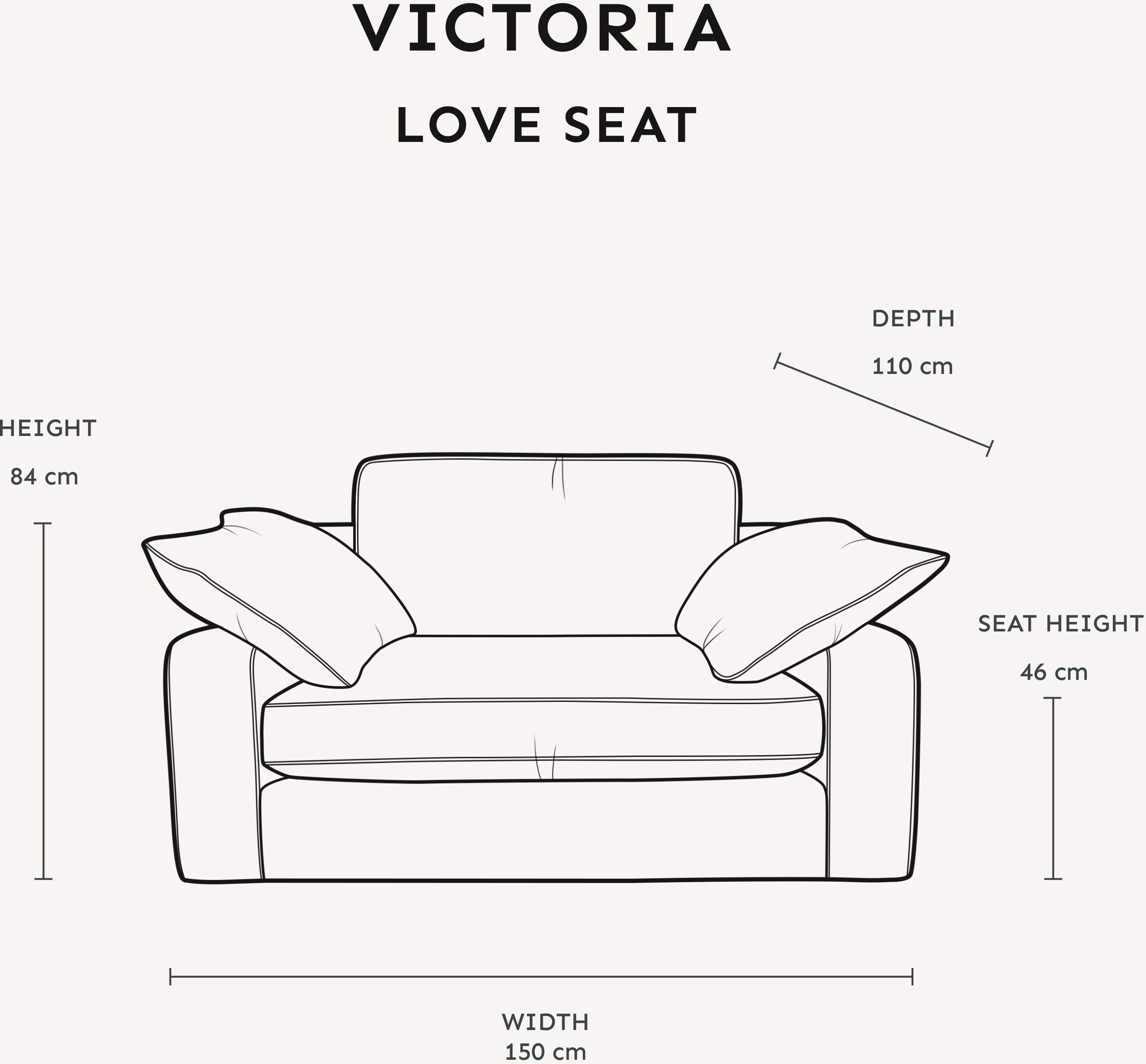 Victoria Oyster Chenille Sofa Range, Love Seat