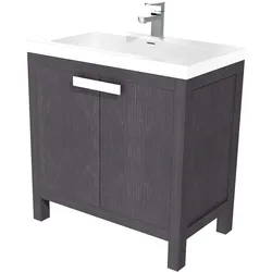 Barcelona Waschtisch-Set 80 cm Eiche schwarz