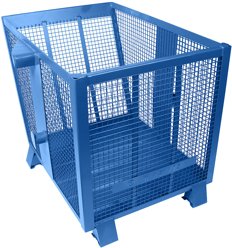 Gitterkippbehälter, 4fach stapelbar, Volumen 0,75 m³, blau Heson