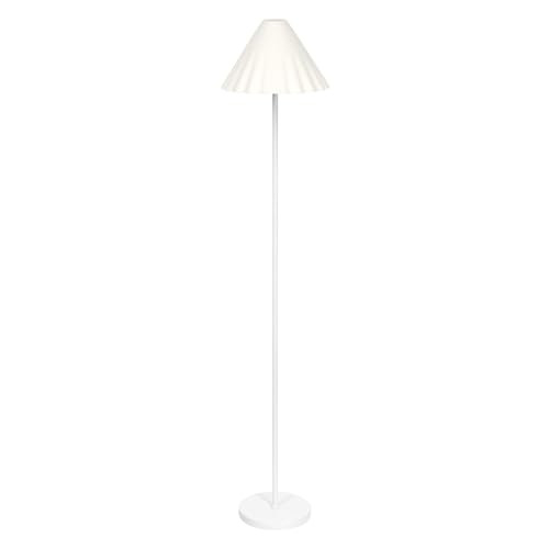 LEDVANCE witte Dekor Pulp vloerlamp van metaal en papiermaché, E27, dimbaar, Hoogte: 150,5 cm