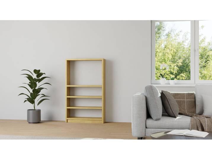 Offener PC Schrank aus Massivholz Eiche Natur geölt