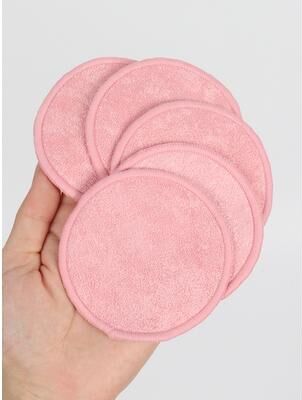 Silver Stone Store Washable Reusable Makeup Remover Pads, Face Cleansing Puff Cloth, Clean Sponge Liquid Cream Cosmetic Remover Tools pink