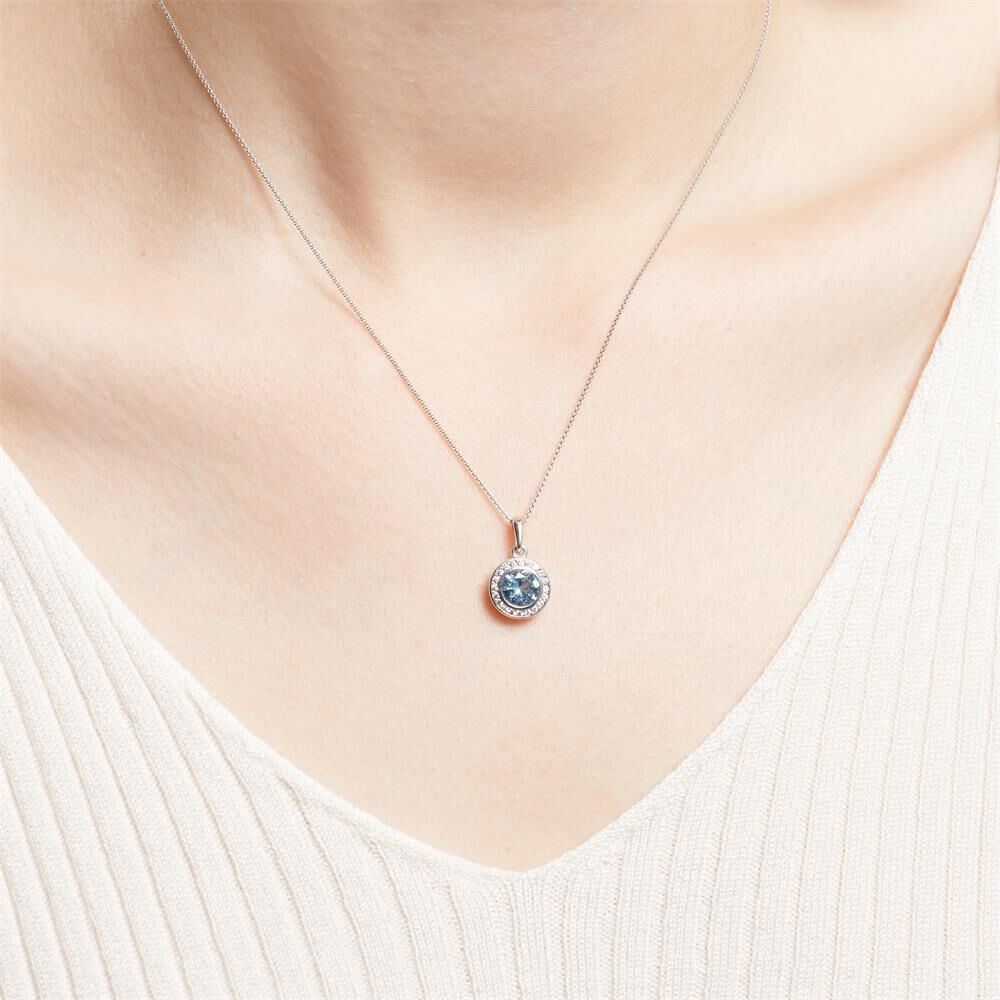 Unique 375er Weißgold Kette mit Zirkonia silber