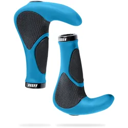AARON Horn Fahrradgriffe Blau - Mit Gel-Dämpfung