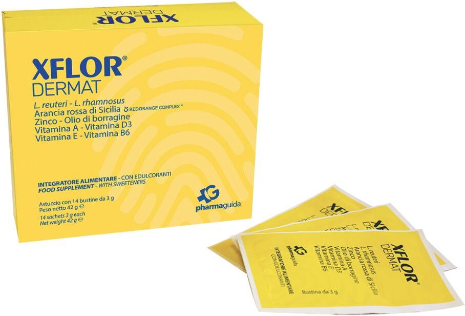PHARMAGUIDA Srl Xflor Dermat Pelle e Sistema Immunitario 14 Bustine da 3g - Integratore alimentare