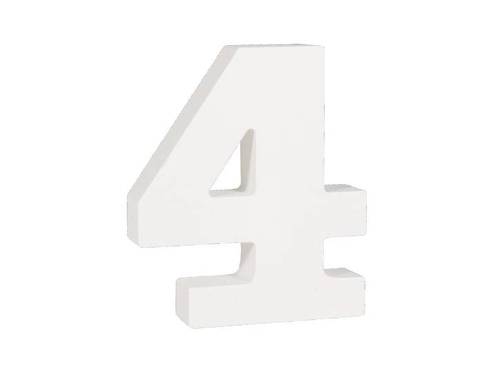 MDF Zahl 4, FSC 100%, 9,4x2x11cm