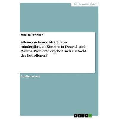 Alleinerziehende Mütter von minderjährigen Kindern in Deutschland. Welche Probleme ergeben sich aus Sicht der Betroffenen?, Taschenbuch von Jessica