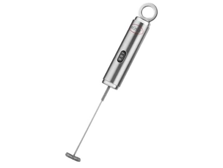 RÖSLE Multischäumer, Hochwertiger elektrischer Aufschäumer für Milchschaum und Vinaigrettes, mit 2 Geschwindigkeitsstufen, Edelstahl 18/10, Silberfarben / Schwarz