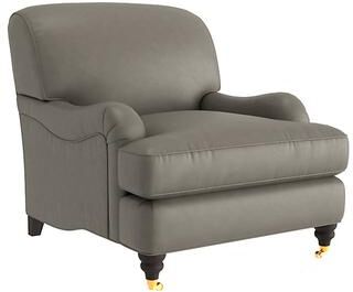 Janelle Leather Chair - Sage Leather, Sage Sierra - Ballard Designs