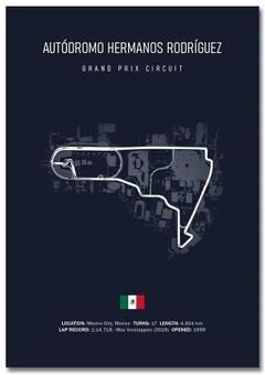 Uplift Picks F1 Track Wall Art Circuit Map Canvas Poster For Motorsport Racing Decor 20x30 Cm 17 unframed