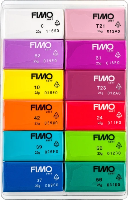 Fimo Soft Set 12 Farben Brilliant, 12 Stück