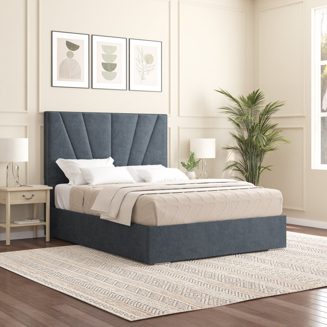 Canora Grey Alahnna Upholstered Bed Frame Charcoal Single (3')