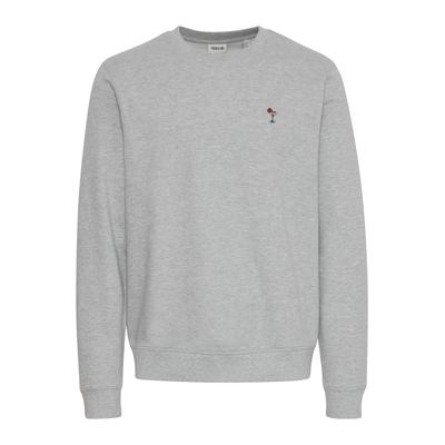 Rundhalspullover SOLID "Rundhalspullover SDNooam", Herren, Gr. XXL, grau (light grau melange), Obermaterial: 100% Baumwolle CO(Bio)., Pullover Rundhalspullover