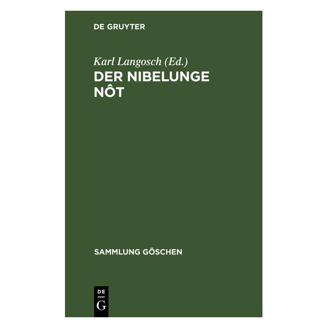 De Gruyter Der Nibelunge NÃ't (Deutsch) (67767019)