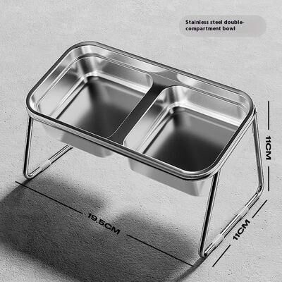 Inspired Finds Stainless Steel Double Pet Food & Water Bowl Set double Pet Bowl