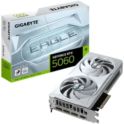 GIGABYTE GeForce RTX 5060 EAGLE OC ICE 8G Grafikkarte - 8GB GDDR7, 128bit, PCI-E 5.0, 2550 MHz Kerntakt, 3 x DisplayPort, 1 x HDMI, GV-N5060EAGLEOC ICE-8GD