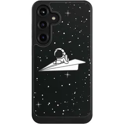 Nivocase Hülle für Samsung Galaxy S25+ Handyhülle NIVOcore Case Schwarz Astronaut Comic Papier (Samsung Galaxy S25+), Smartphone Hülle, Schwarz