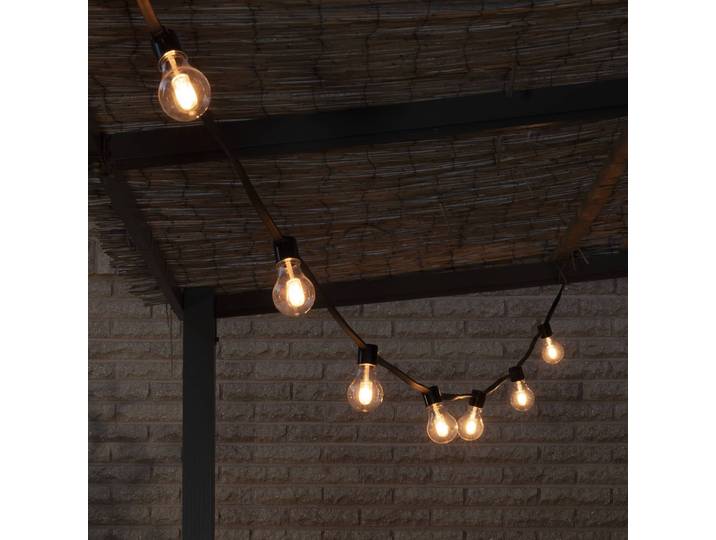 Konstsmide Christmas LED-Solar-Lichterkette Party, 6,2W, bernstein, IP44, 1800K dimmbar, creme / amber, Kunststoff, Modern