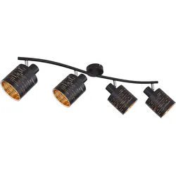 Deckenleuchte Spotstrahler Wohnraum Spotleuchte mit beweglichen Strahlern goldfarben, beweglichen Spots, 4x E27, LxBxH 72x10x16 cm