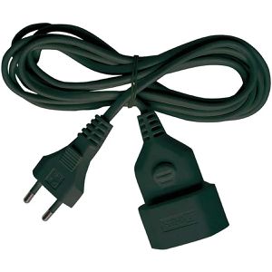 Böttcher-AG Verlängerungskabel für innen, Eurostecker, Kabeltyp H03VVH2-F aus Kunststoff, schwarz, 5 m