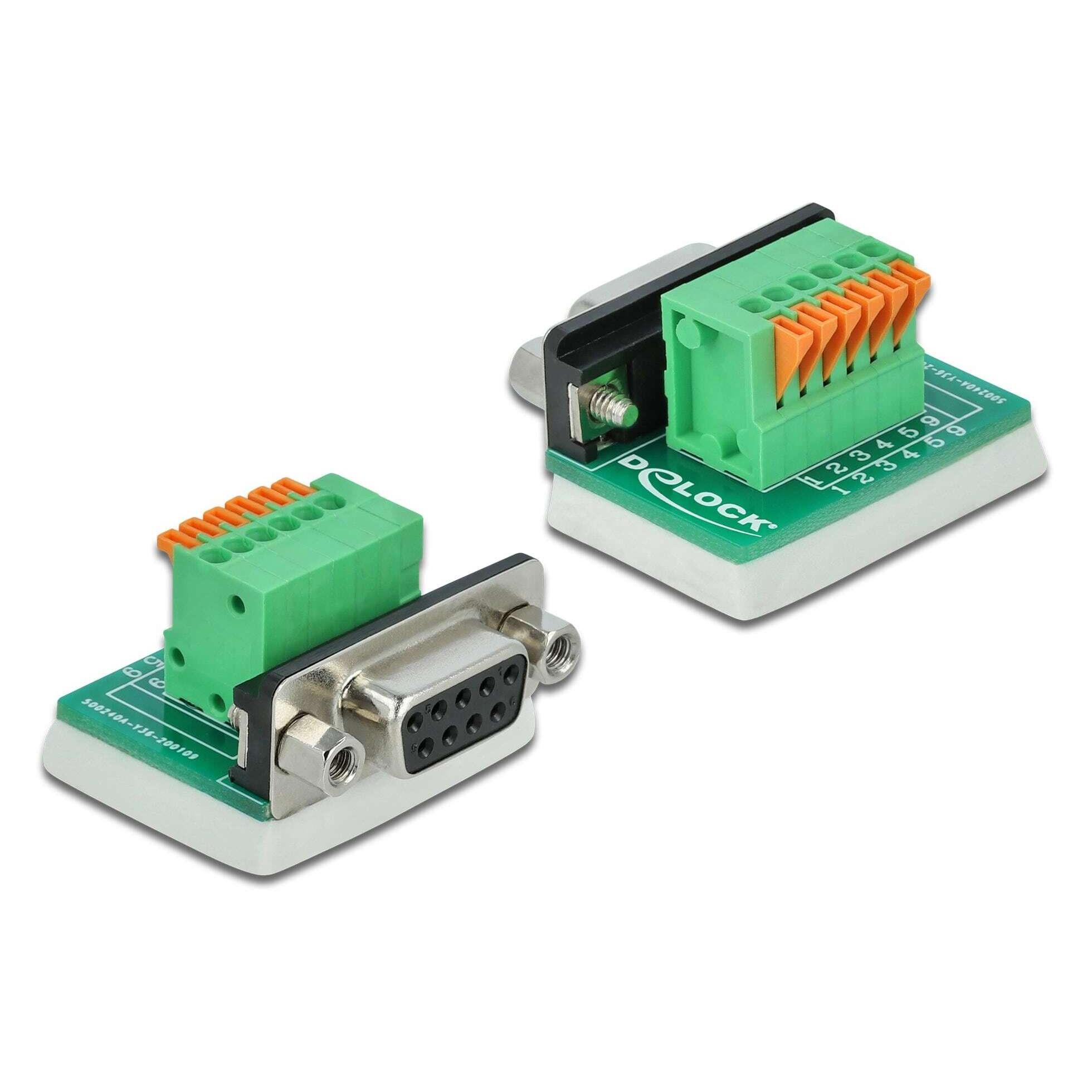Delock Adapter Terminalblock RS232 DB9 Buchse vertikal (66556)