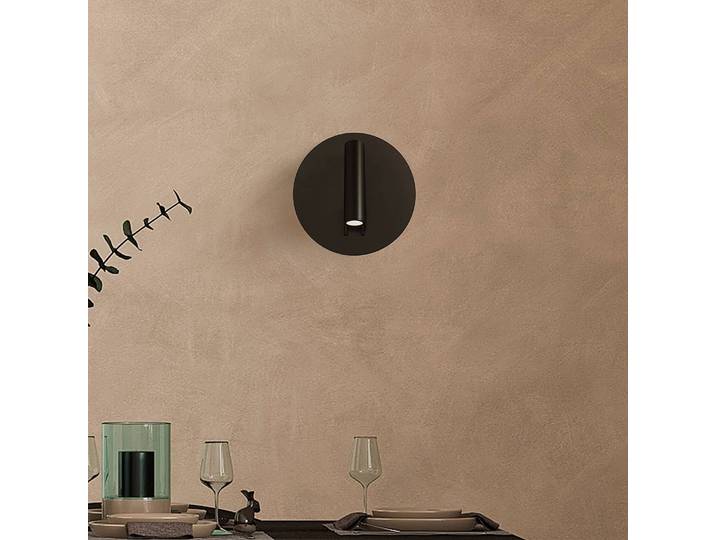 Applique murale LED ronde los 7 x 14 x 14cm Noir/Noir Aluminium LED Module LED