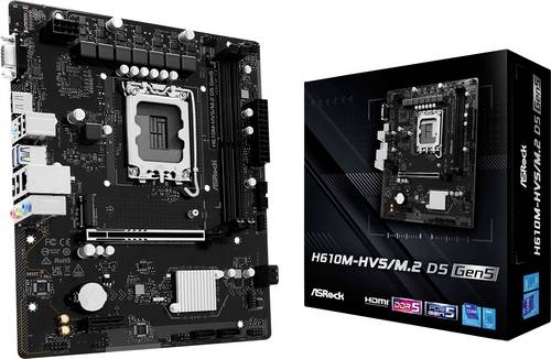 ASRock H610M-HVS/M.2 D5 GEN5 1700 mAT Mainboard Sockel (PC) Intel LGA 1700 Formfaktor (Details) Micro-ATX Mainboard-Chipsatz