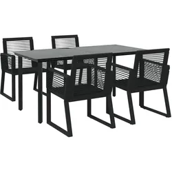 Helloshop26 - 5-teiliges schwarzes Rattan-PVC-Garten-Essset 02_0014779