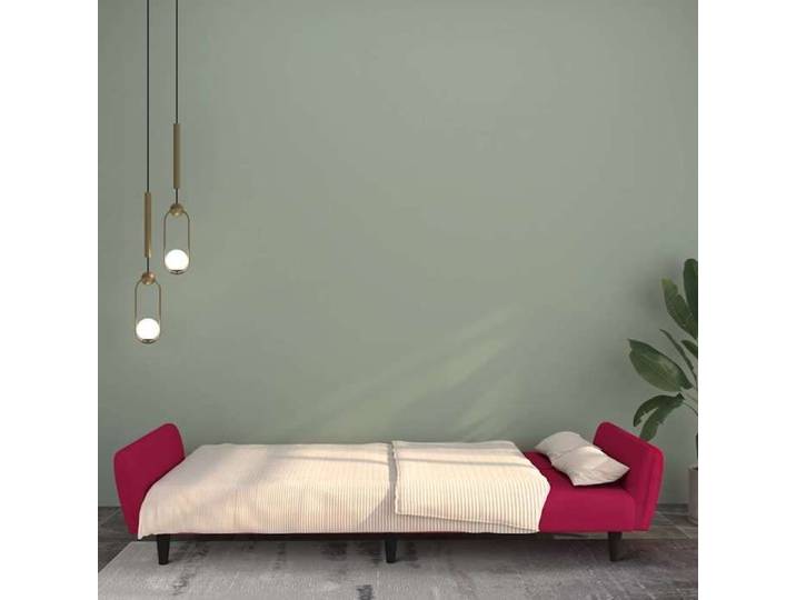 NEW Rouge Sofa ergonomique - - Canapé-lit convertible - Sofa-lit - 2 places rouge bordeaux velours(1parcel)1120672