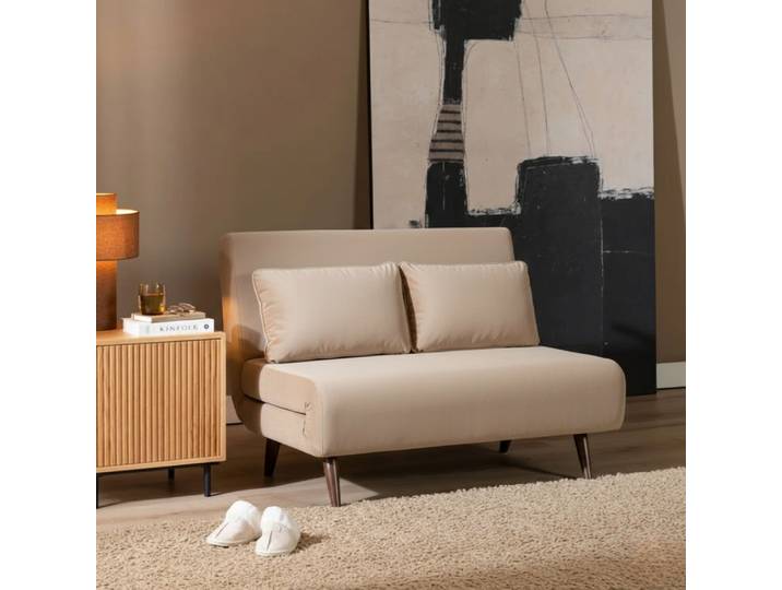 Bronx71 Schlafsofa 1,5-Sitzer Kristian Samt taupe