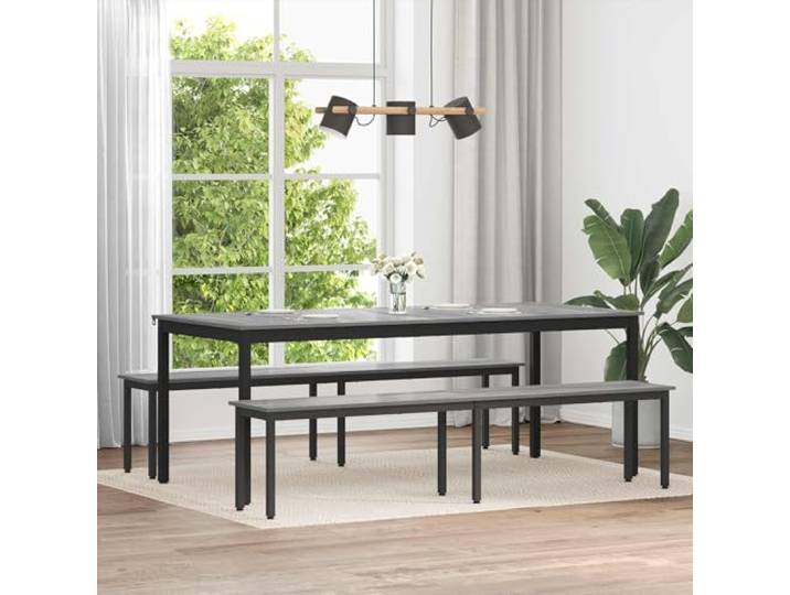 VIHHQGC Sitzbank Grau Sonoma 200x35x45cm Holzwerkstoff mit Metallbeinen Modernes Design, robuste Metallbeine, pflegeleichte Oberfläche, vielseitig einsetzbar, zeitgenössische Eleganz