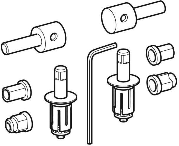Geberit Vitelle Scharnier-Set 598144000 für WC-Sitz