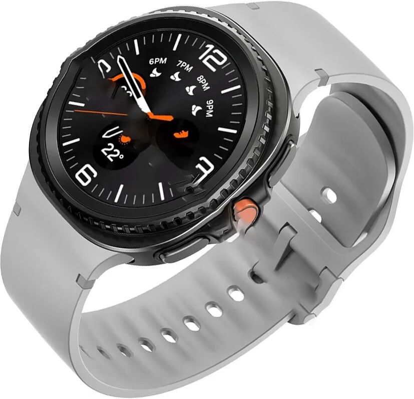 INF Kompatibel mit Samsung Galaxy Watch 8: Silikonarmband in Originalfarbe mit Ziernähten Grau
