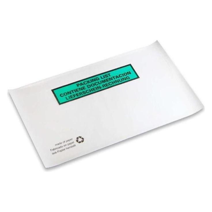 Transpak Dokumententaschen Masse 240x130mm weiss DIN-Lang Pergaminpapier Lieferschein/Rechnung (1000 Stk.) (6430170)