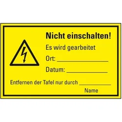 Schild I Masch.-Hinweisschild Warnung elektronische Spannung Nicht einschalten!, Magnetfolie, 300x200mm